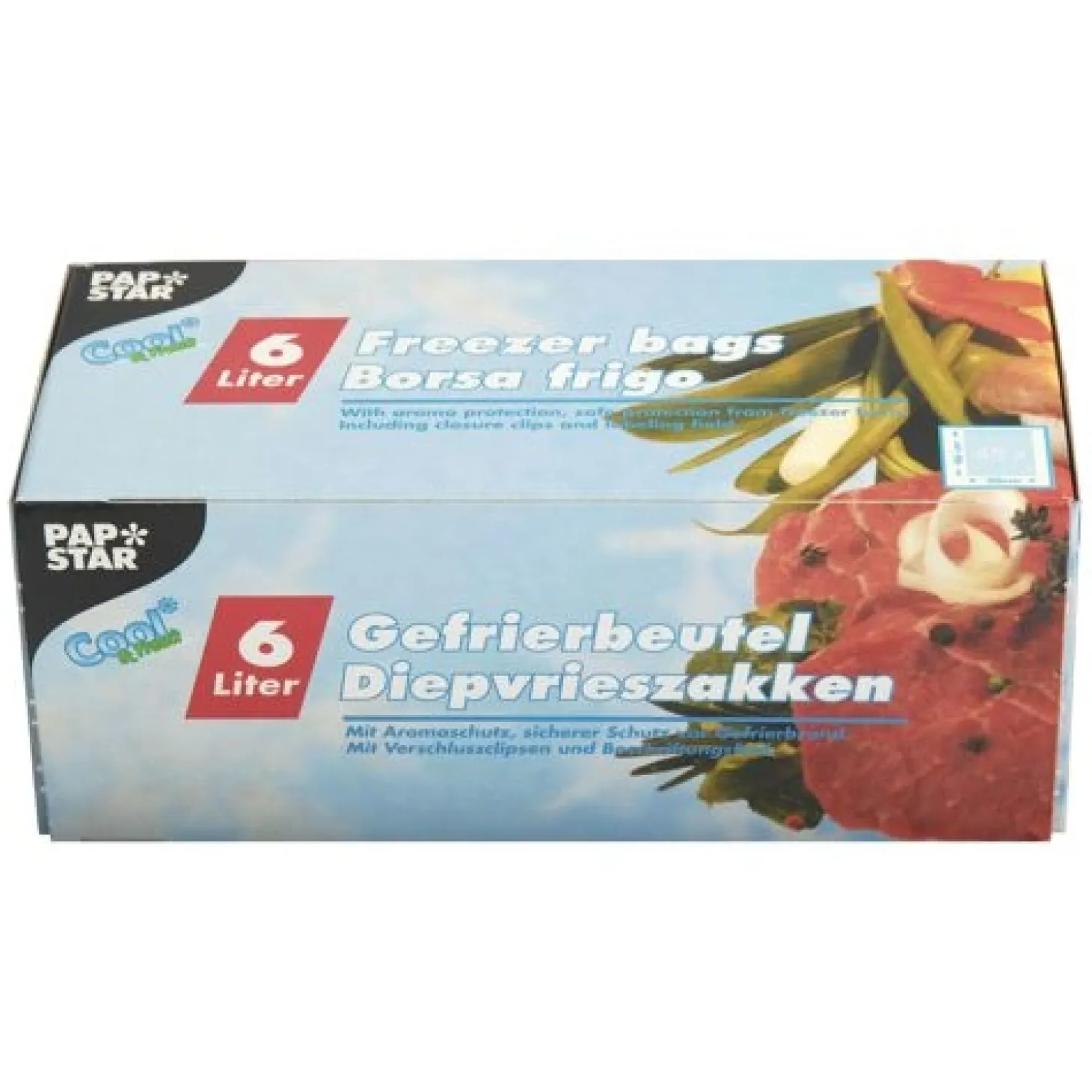Starpak Gefrierbeutel, LLDPE 6 l 46 cm x 30 cm transparent in Faltschachtel