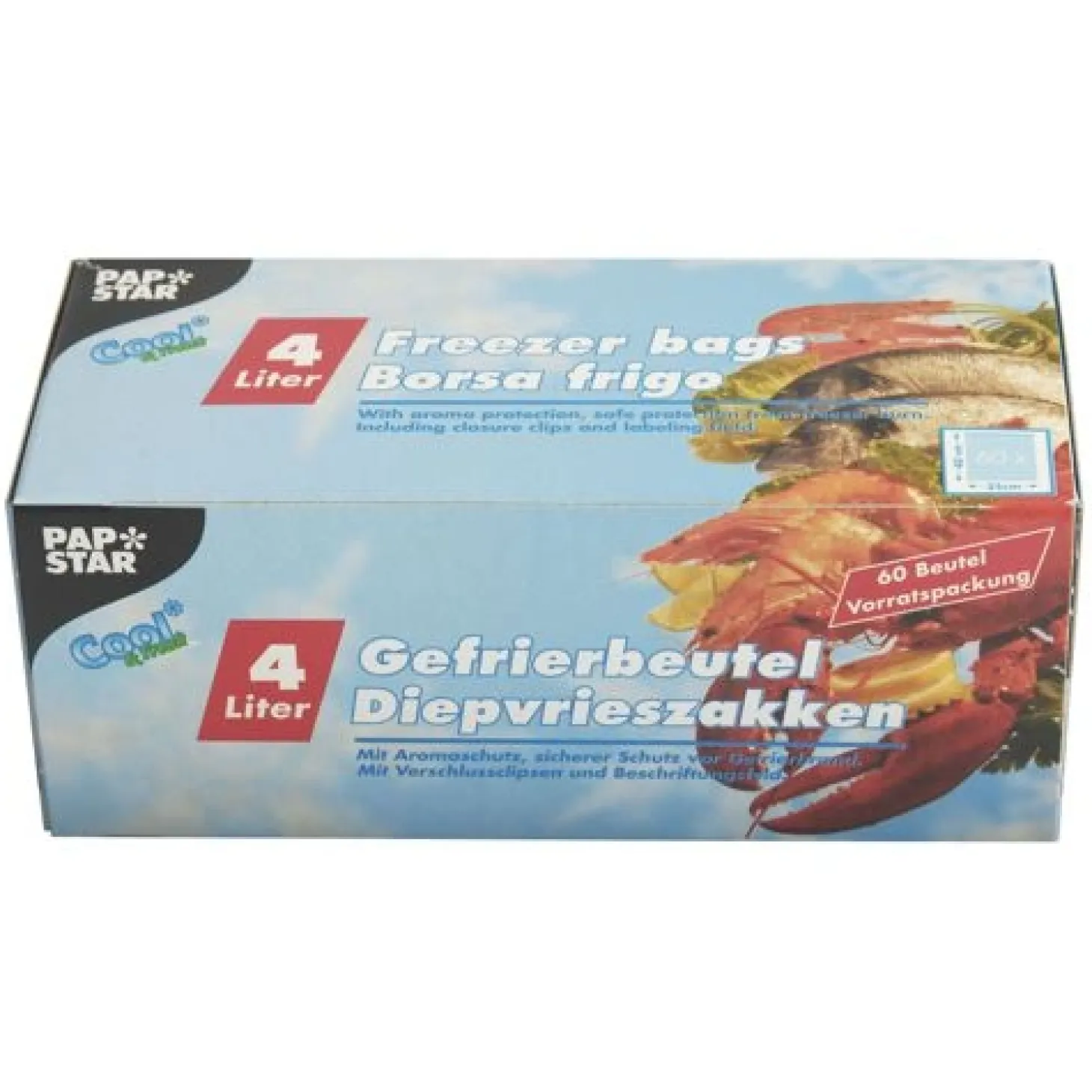 Starpak Gefrierbeutel, LLDPE 4 l 40 cm x 25 cm transparent in Faltschachtel