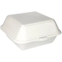 Starpak Hamburger-Boxen mit Klappdeckel, XPS 11 cm x 20 cm x 20 cm weiß laminiert XXL