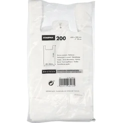 Starpak Hemdchen-Tragetaschen, HDPE 60 cm x 30 cm x 18 cm weiß