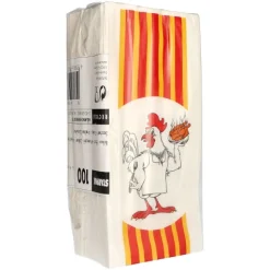 Starpak Hähnchenbeutel, Papier mit HDPE-Einlage 28 cm x 13 cm x 8 cm "Grillhähnchen" 1/1