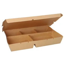 Starpak Lunchboxen, Pappe 5-geteilt 900 ml 4,2 cm x 17 cm x 25,5 cm braun