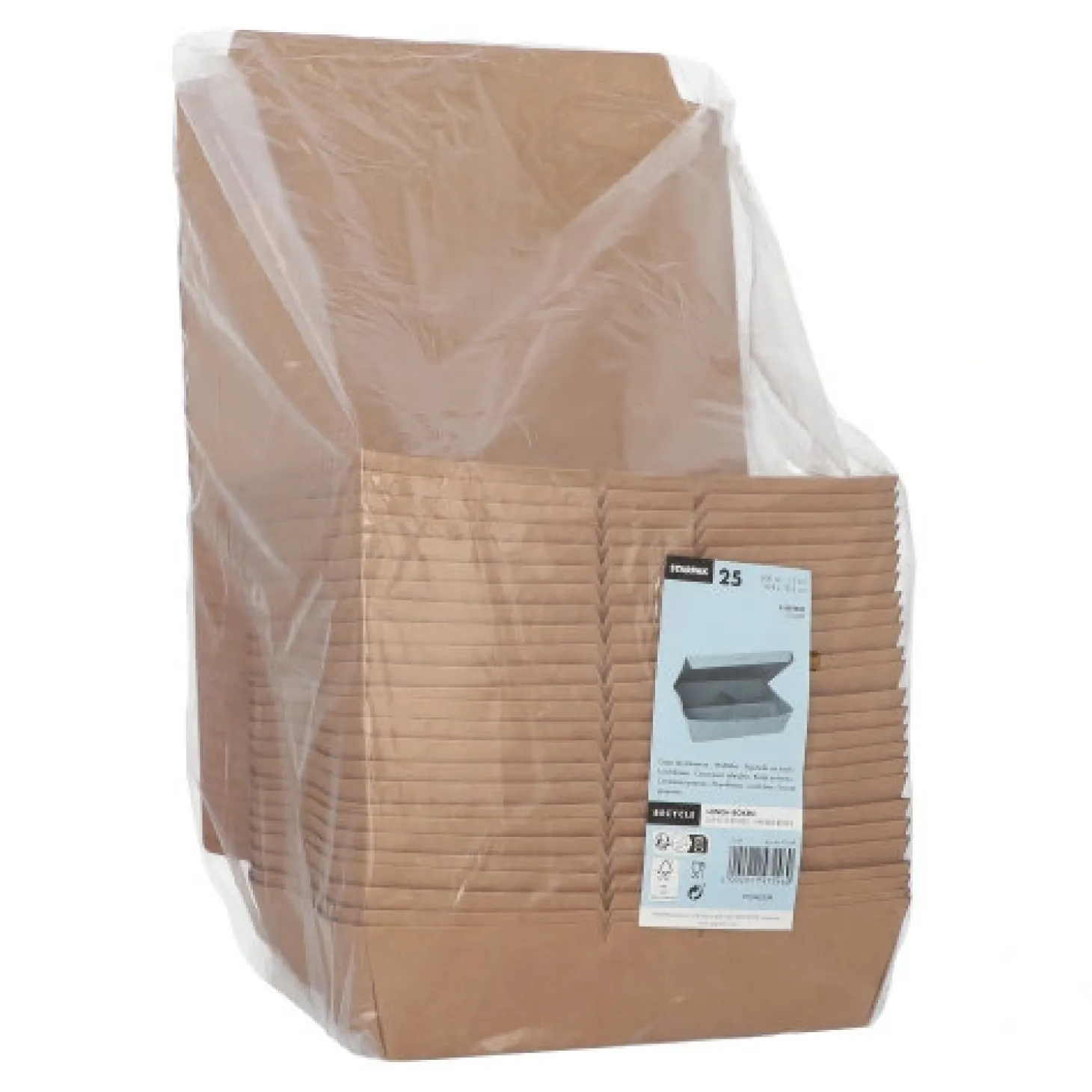 Starpak Lunchboxen, Pappe 3-geteilt 600 ml 5 cm x 14,8 cm x 18,3 cm braun