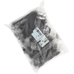 Starpak Mehrweg-Bestecksets PP-MF 22 cm schwarz : Messer, Gabel, Serviette in Folienbeutel, 10 x 50 Stück