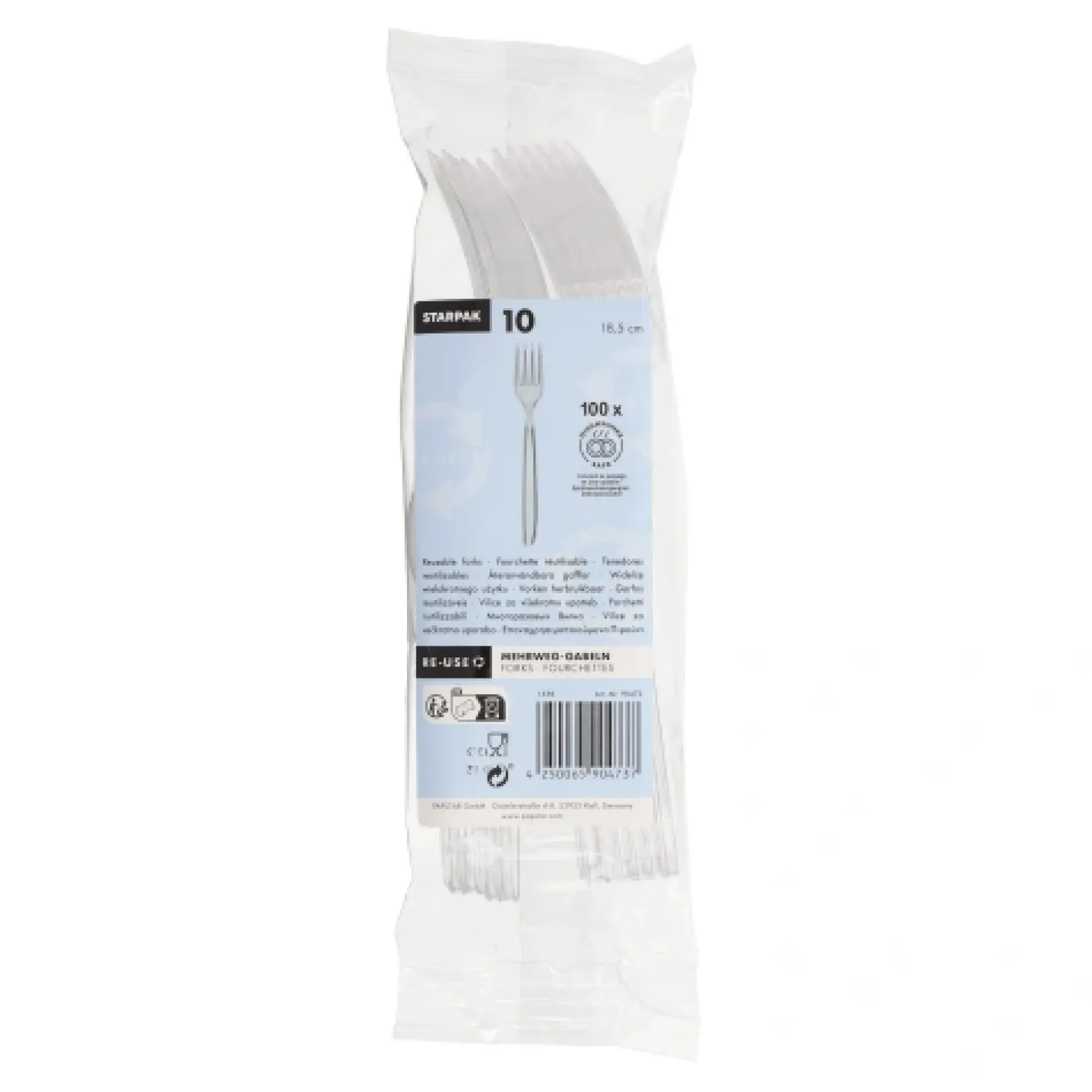 Starpak Mehrweg-Gabeln 18,5 cm transparent, 20 x 10 Stück