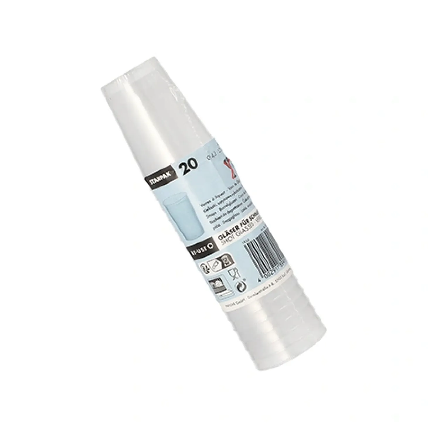 Starpak Mehrweg-Gläser für Schnaps PP 4 cl Ø 4,3 cm, 5,2 cm satiniert, unzerbrechlich, 25 x 20 Stück