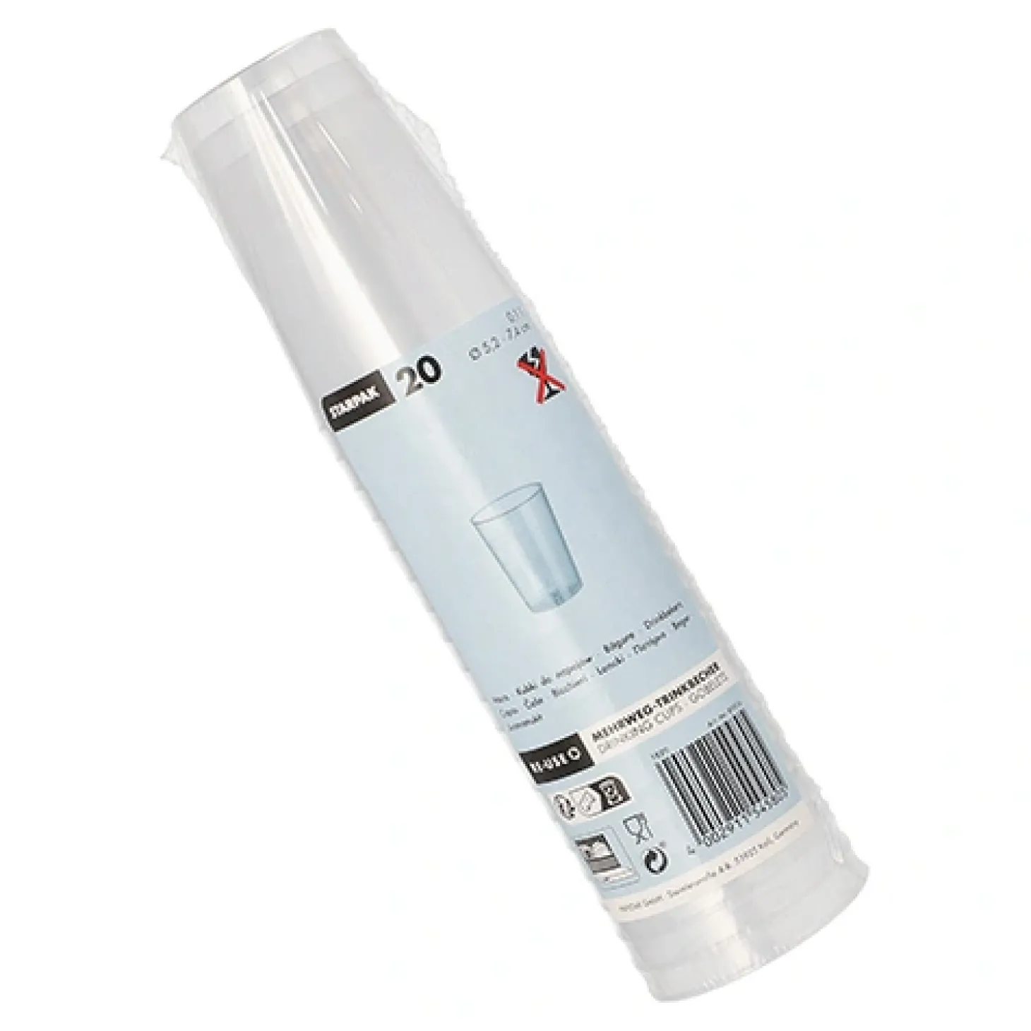 Starpak Mehrweg-Trinkbecher PP 0,1 l Ø 5,2 cm, 7,4 cm transluzent unzerbrechlich, 21 x 20 Stück
