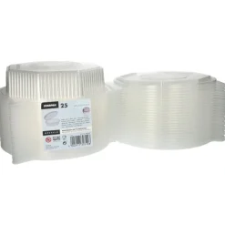 Starpak Menüboxen mit Klappdeckeln, PP ungeteilt 5,9 cm x 21,5 cm x 21,5 cm transparent 8-eckig