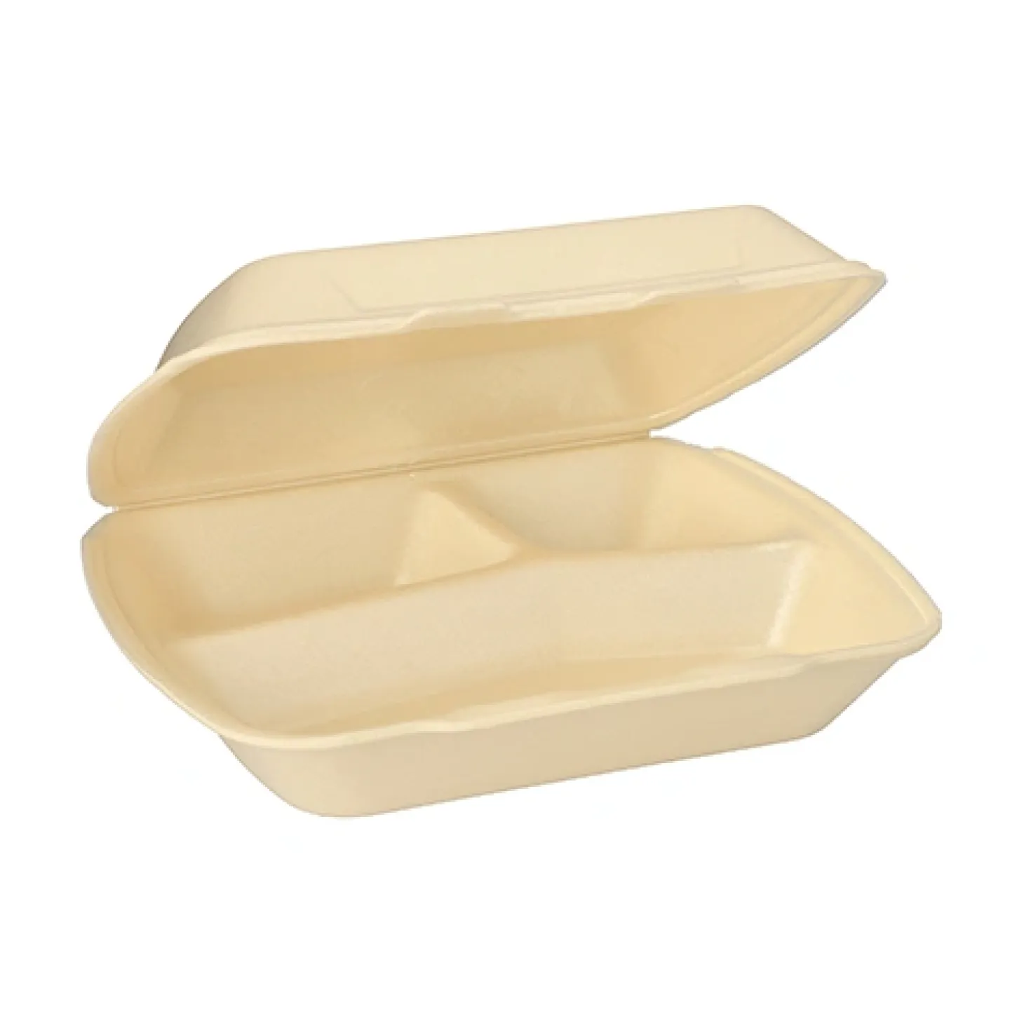 Starpak Menüboxen mit Klappdeckel, XPS 3-geteilt 7,5 cm x 24,3 cm x 20,8 cm creme