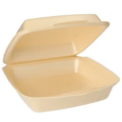 Starpak Menüboxen mit Klappdeckel, XPS ungeteilt 7,5 cm x 22,5 cm x 22 cm beige laminiert