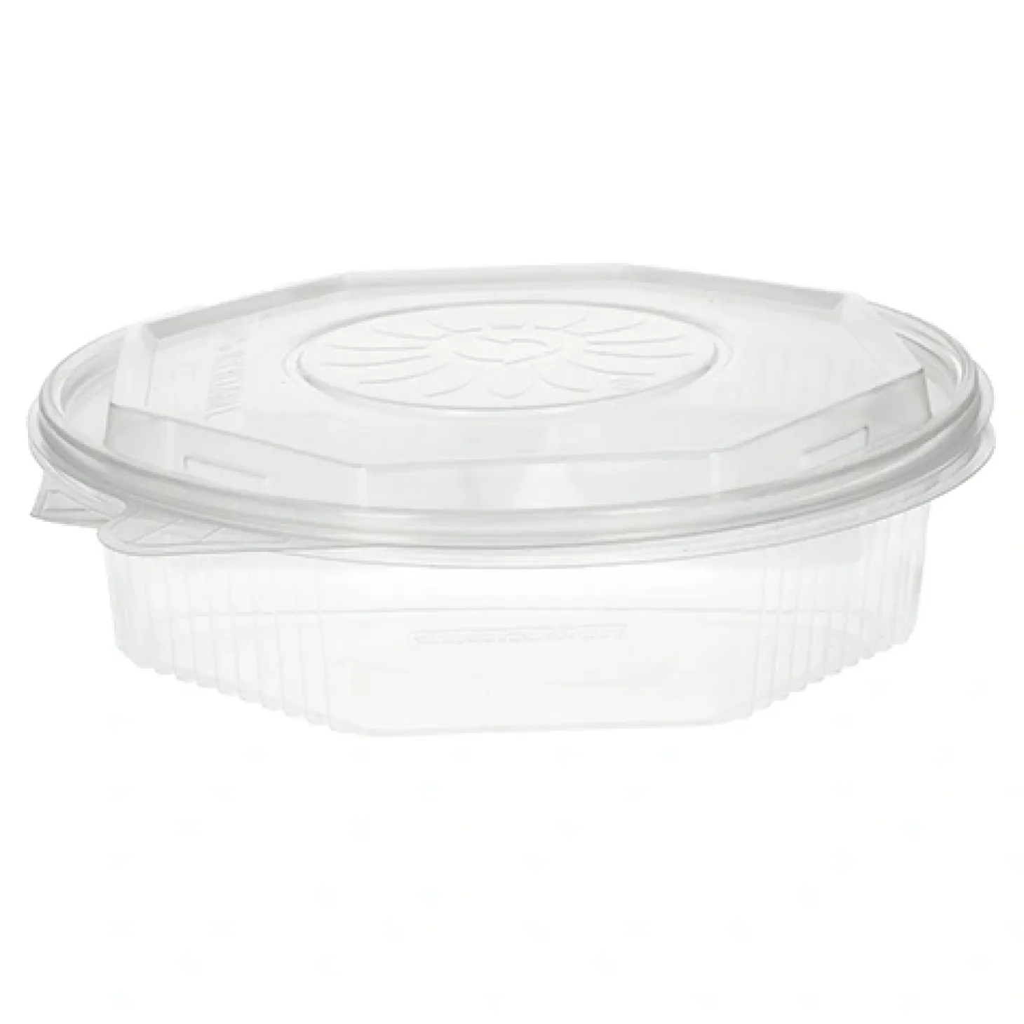 Starpak Menüboxen mit Klappdeckeln, PP 3-geteilt 5,9 cm x 21,5 cm x 21,5 cm transparent 8-eckig