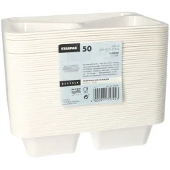 Starpak Mikrowellenschalen, PP 3-geteilt 1095 ml 4,9 cm x 22,7 cm x 17,8 cm weiß