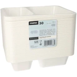 Starpak Mikrowellenschalen, PP 2-geteilt 1205 ml 4,9 cm x 22,7 cm x 17,8 cm weiß