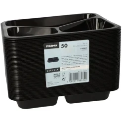Starpak Mikrowellenschalen, PP 3-geteilt 765 ml 3,2 cm x 22,7 cm x 17,8 cm schwarz