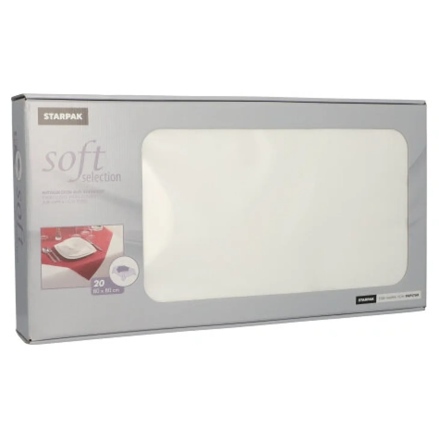 Starpak Mitteldecken, stoffähnlich, Vlies "soft selection" 80 cm x 80 cm weiß
