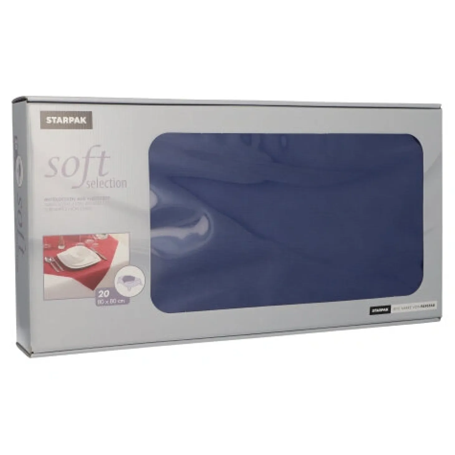 Starpak Mitteldecken, stoffähnlich, Vlies "soft selection" 80 cm x 80 cm dunkelblau
