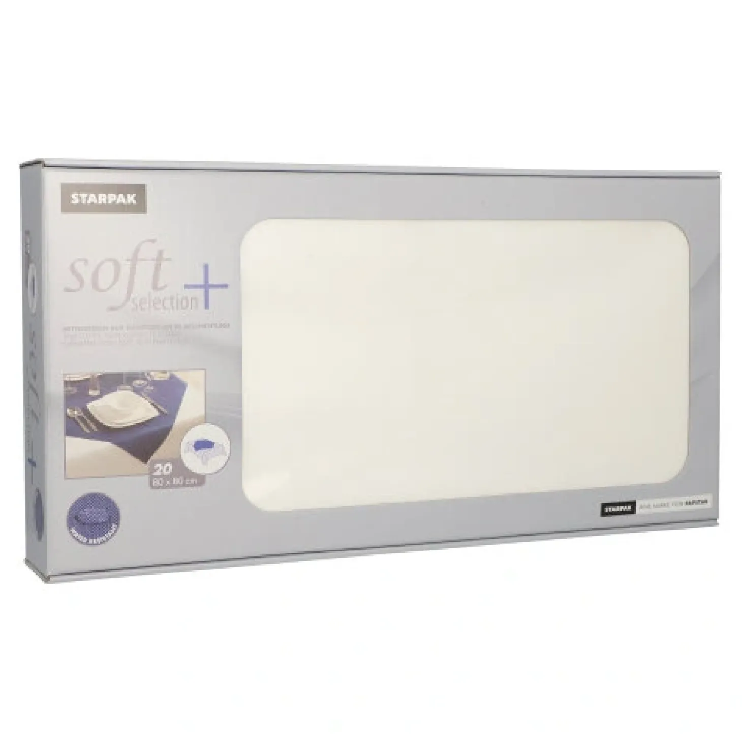 Starpak Mitteldecken, stoffähnlich, Vlies "soft selection plus" 80 cm x 80 cm weiß