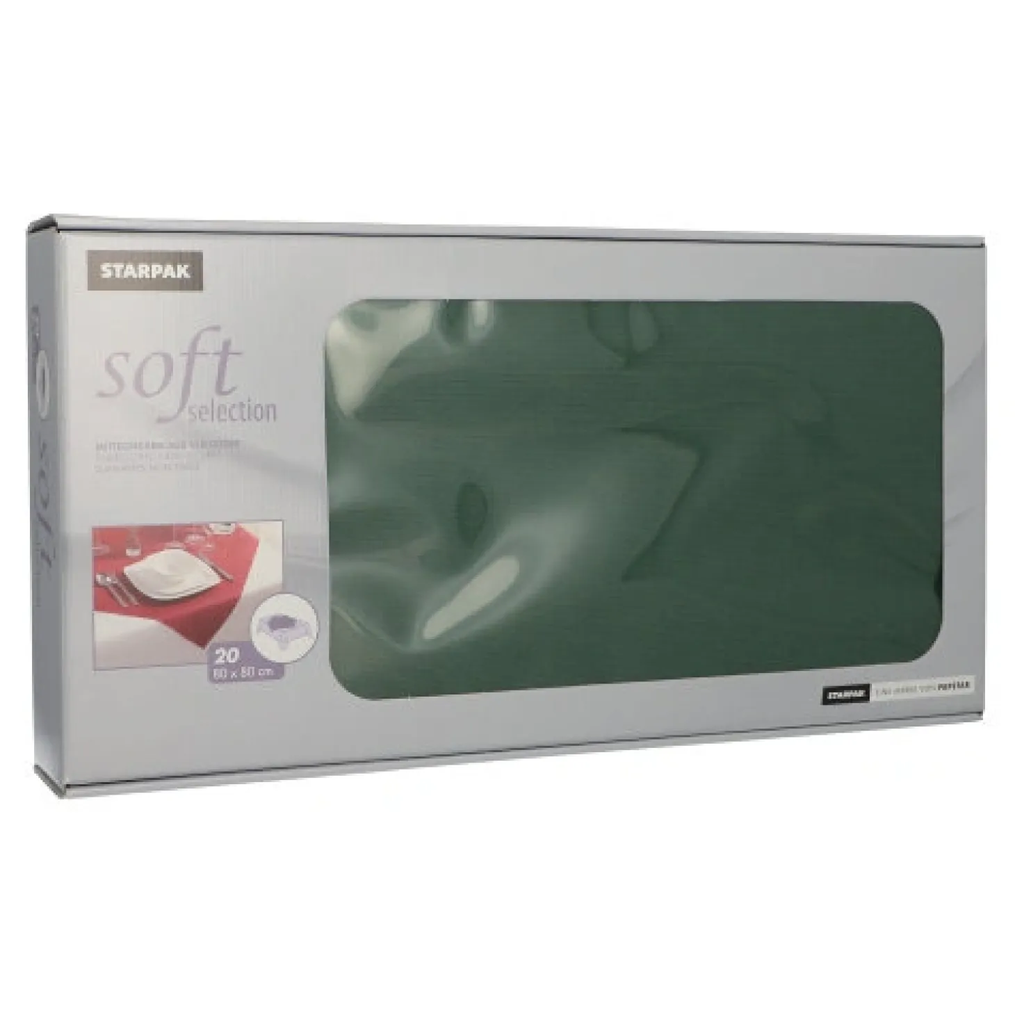Starpak Mitteldecken, stoffähnlich, Vlies "soft selection" 80 cm x 80 cm dunkelgrün