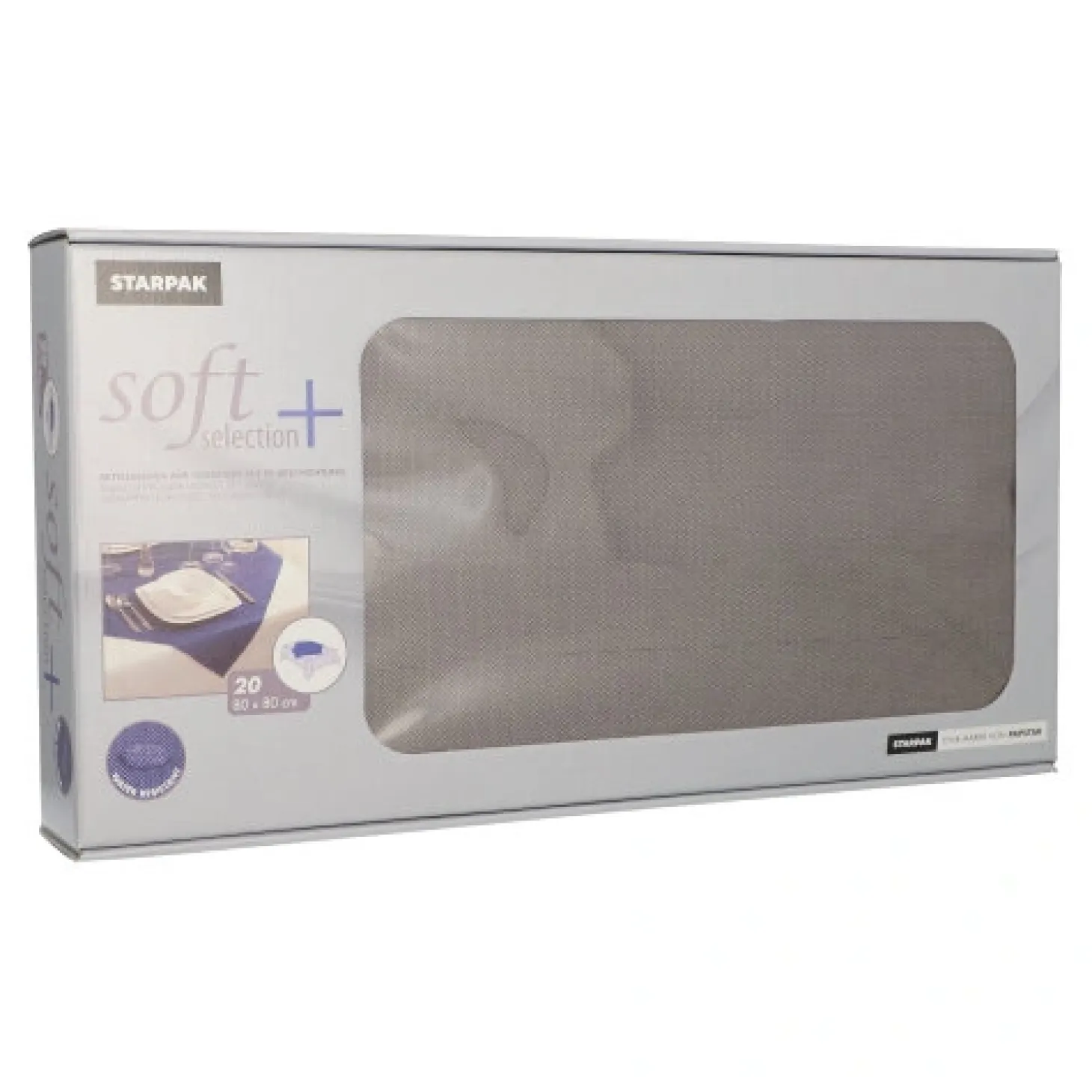 Starpak Mitteldecken, stoffähnlich, Vlies "soft selection plus" 80 cm x 80 cm grau