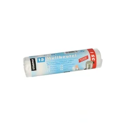 Starpak Müllbeutel mit Tragegriffen, HDPE 35 l 64 cm x 54 cm transparent