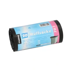 Starpak Müllsäcke, HDPE 70 l 100 cm x 58 cm schwarz 23 my, 25 x 20 Stück