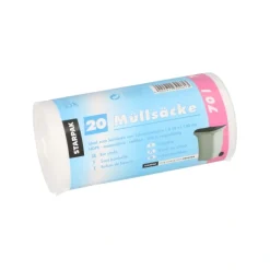 Starpak Müllsäcke, HDPE 70 l 100 cm x 58 cm transparent 23 my, 25 x 20 Stück