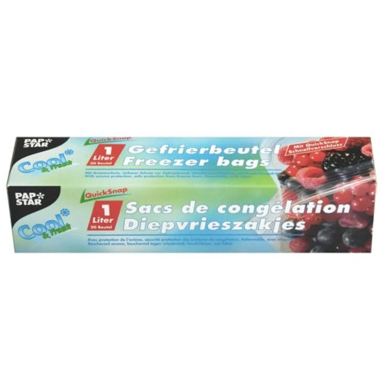 Starpak QuickSnap Gefrierbeutel 1 l 20 cm x 18 cm transparent in Faltschachtel