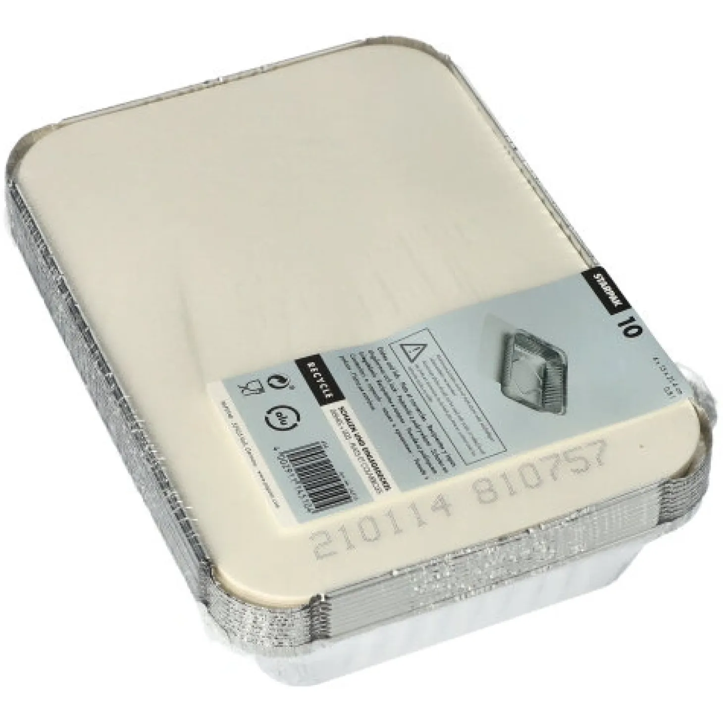 Starpak Schalen, Alu + Einlegedeckel, PE-beschichtet eckig 0,8 l 4 cm x 15 cm x 21,4 cm, 10 x 10 Stück