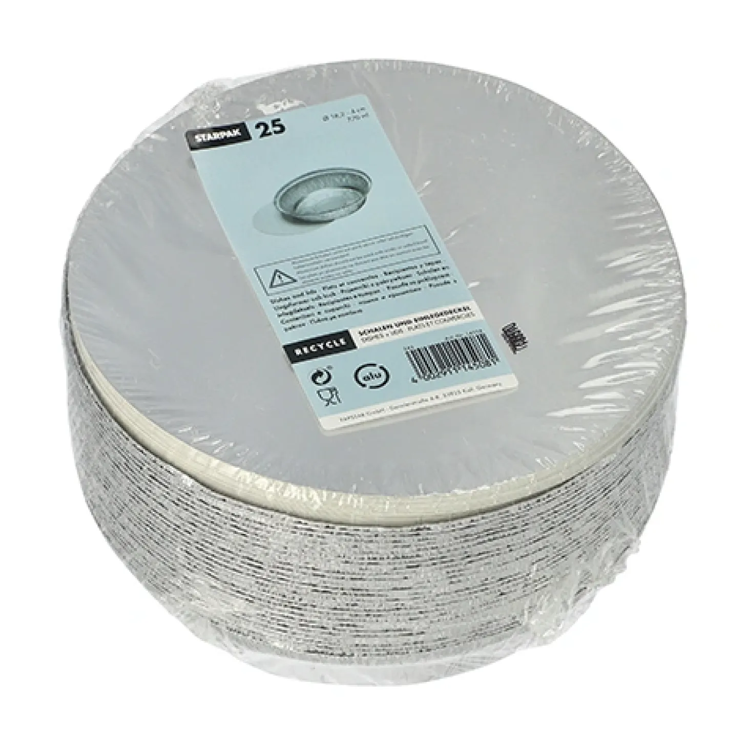 Starpak Schalen, Alu + Einlegedeckel, PP-beschichtet rund 0,77 l Ø 18,2 cm, 4 cm