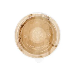 Starpak Schalen, Palmblatt rund 300 ml Ø 15 cm, 8,3 cm mit rPET Deckel "Kombipack"