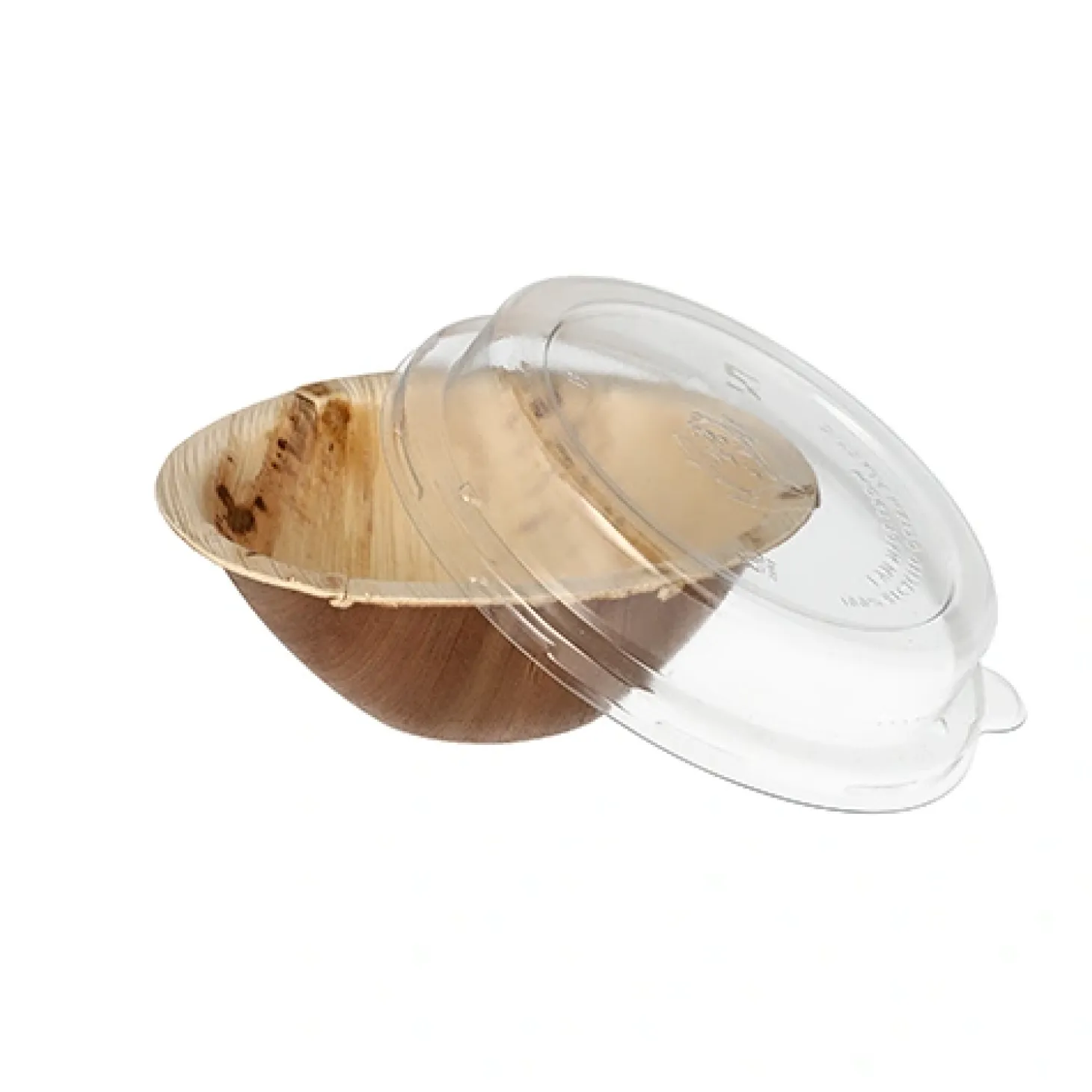 Starpak Schalen, Palmblatt rund 300 ml Ø 15 cm, 8,3 cm mit rPET Deckel "Kombipack"