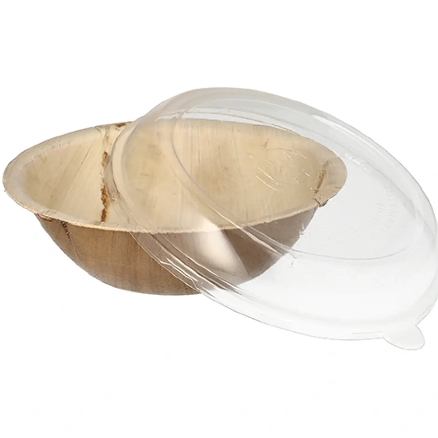 Starpak Schalen, Palmblatt rund 800 ml Ø 21 cm, 8,5 cm mit rPET Deckel "Kombipack"