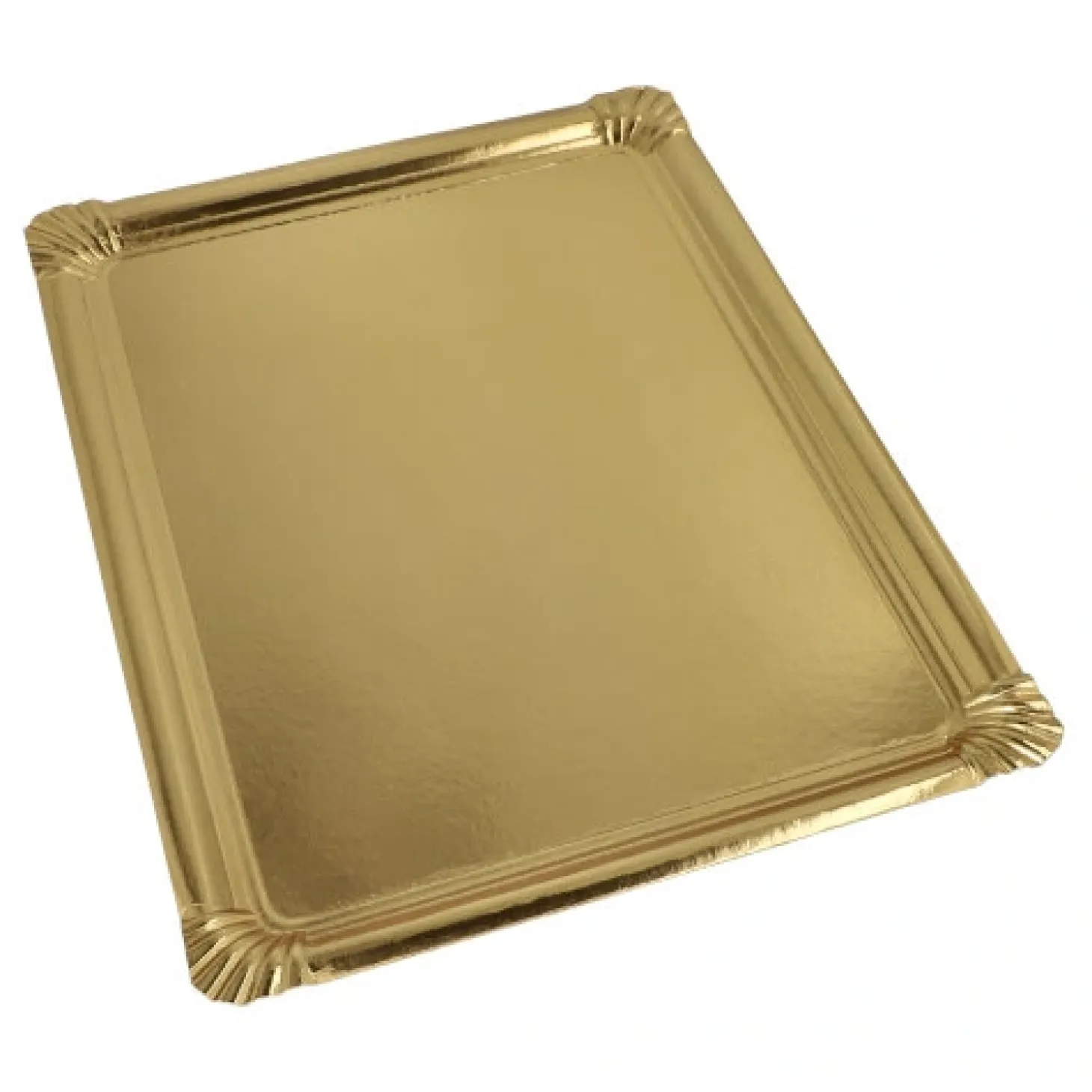 Starpak Servierplatten, Pappe, PET-beschichtet eckig 34 cm x 45,5 cm gold