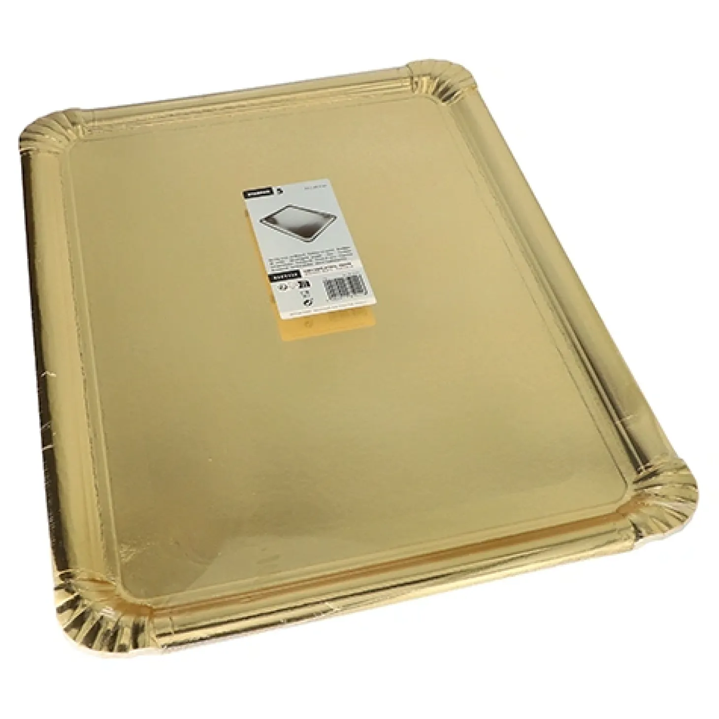 Starpak Servierplatten, Pappe, PET-beschichtet eckig 34 cm x 45,5 cm gold