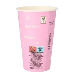 Starpak Shake-Becher, Pappe 0,4 l Ø 9 cm, rosa "Milk-Shake", 20 x 50 Stück