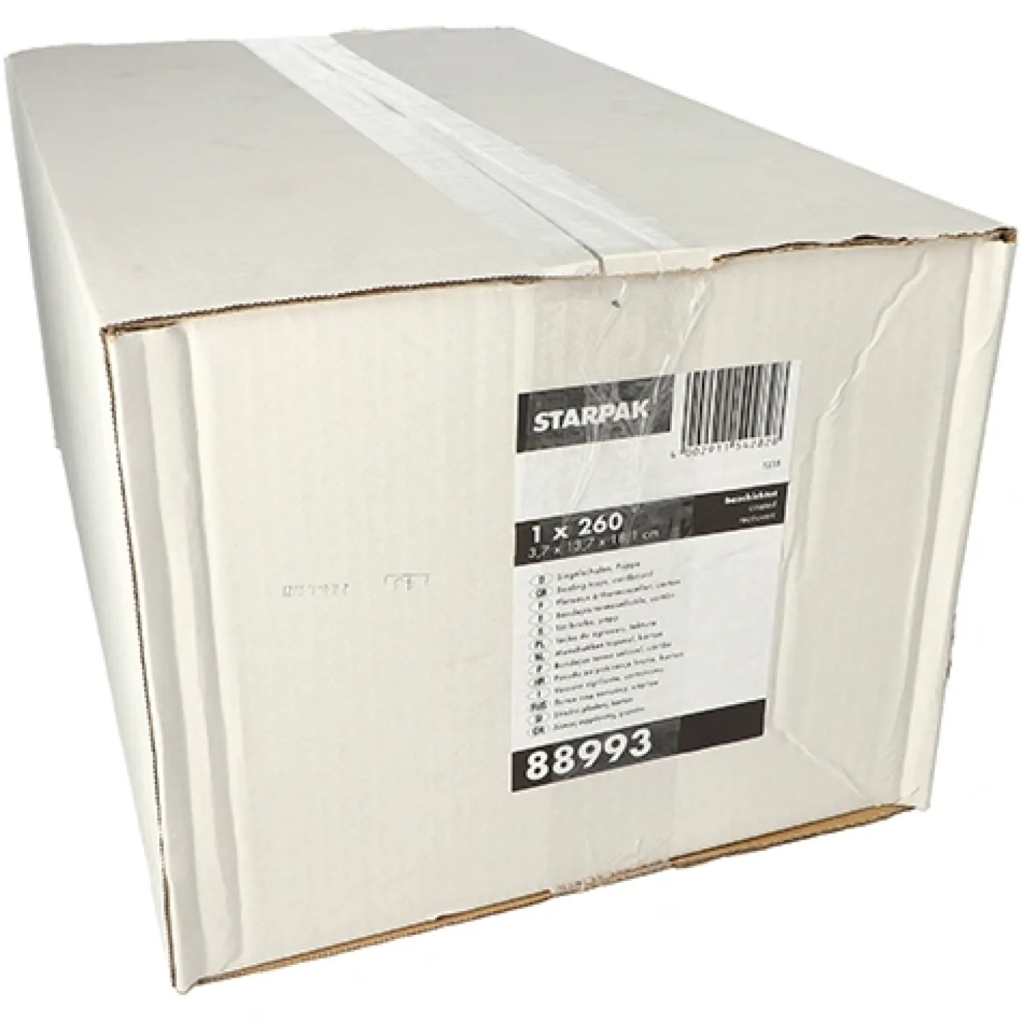 Starpak Siegelschalen, Pappe eckig 530 ml 3,7 cm x 13,7 cm x 18,1 cm weiß