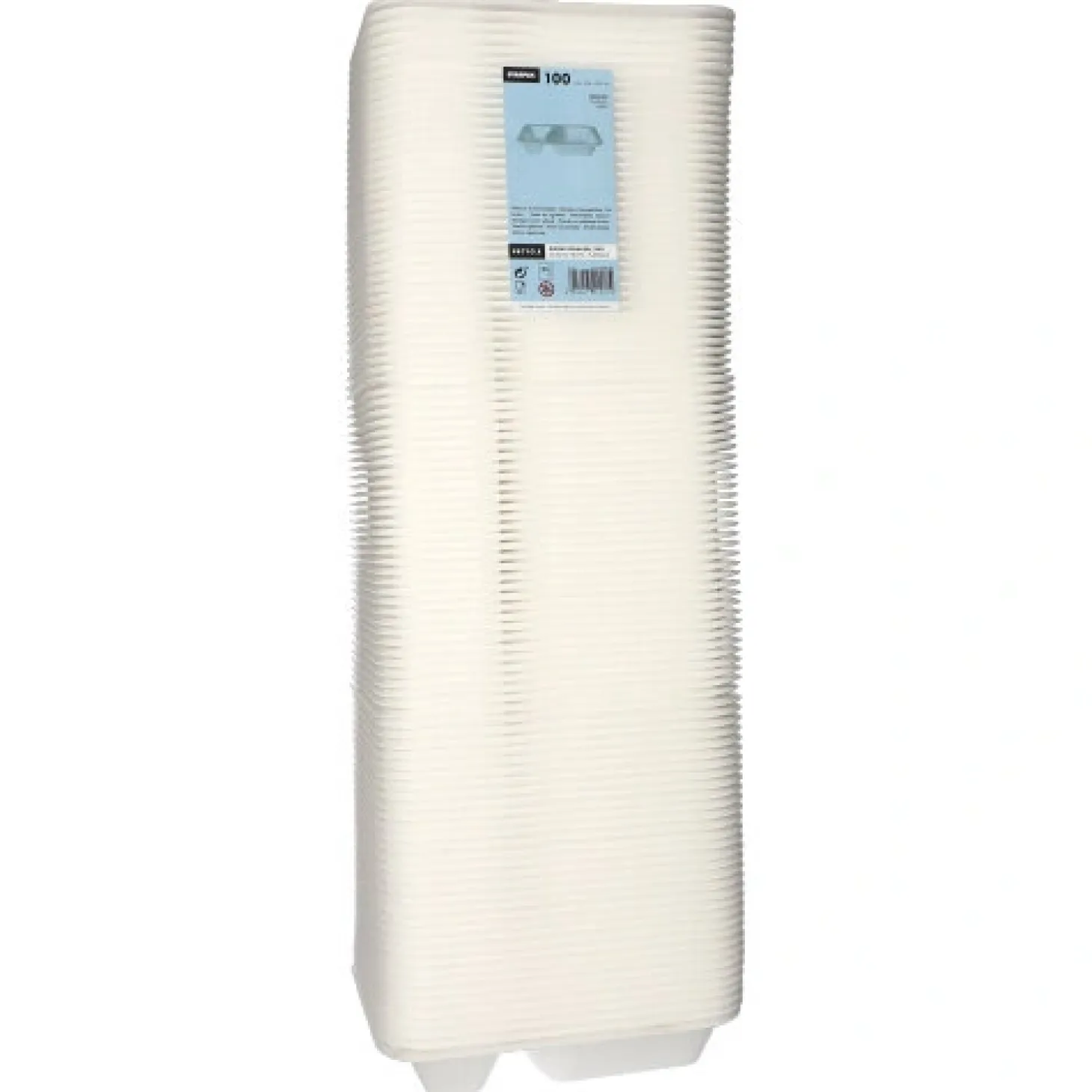 Starpak Siegelschalen, XPS 2-geteilt 825 ml 4,2 cm x 18,5 cm x 23,5 cm weiß laminiert