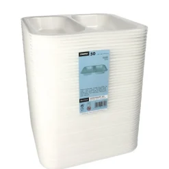 Starpak Siegelschalen, XPS 2-geteilt 1250 ml 4,2 cm x 24,5 cm x 26,5 cm weiß laminiert