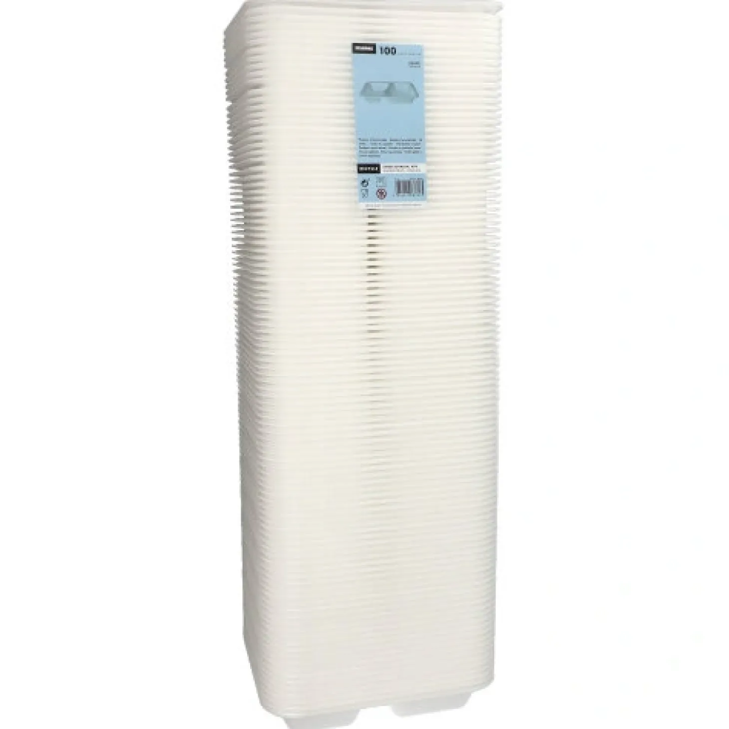 Starpak Siegelschalen, XPS 2-geteilt 1000 ml 4,2 cm x 21,2 cm x 24,7 cm weiß laminiert