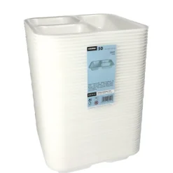 Starpak Siegelschalen, XPS 3-geteilt 1350 ml 4,2 cm x 24,5 cm x 26,5 cm weiß laminiert