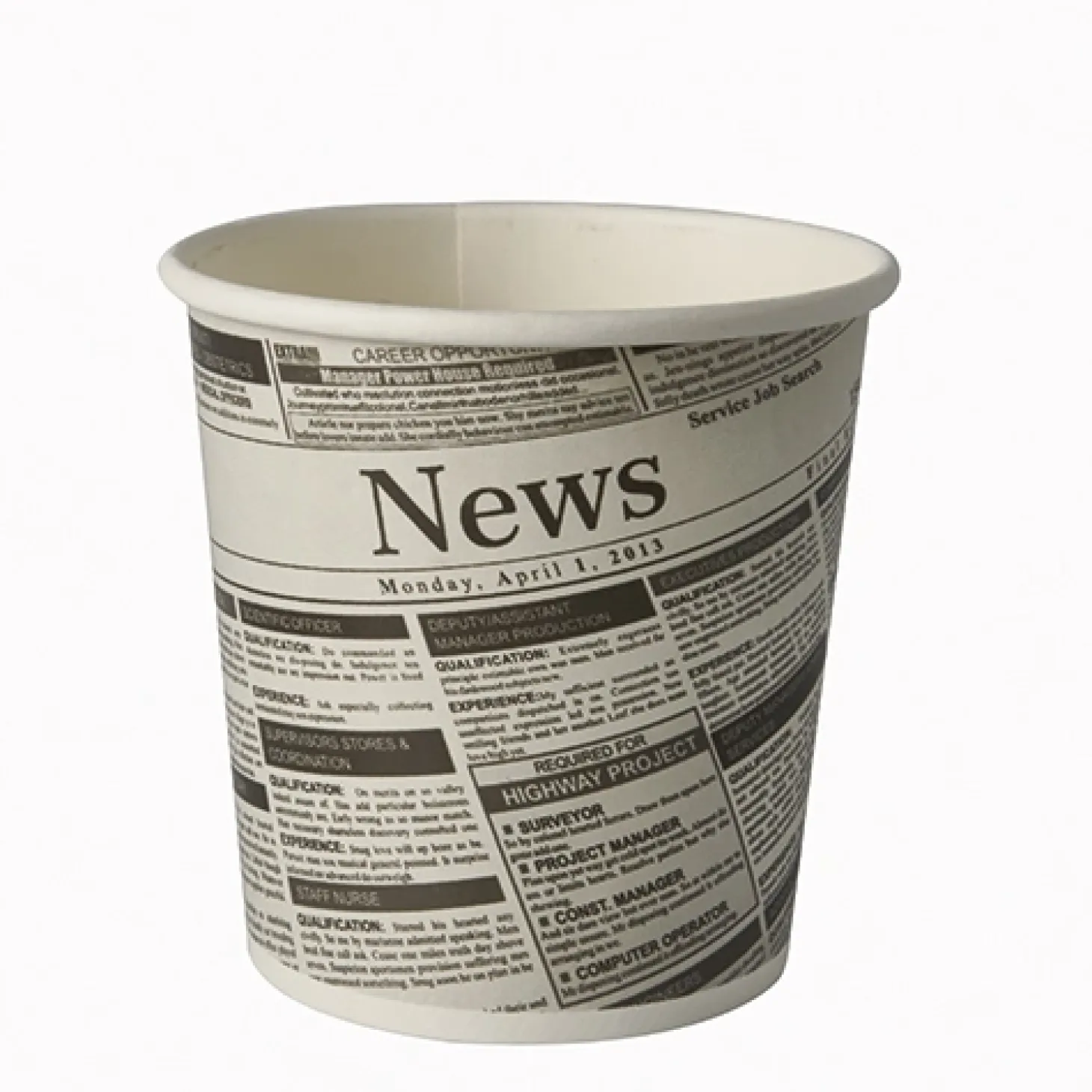 Starpak Snackbecher, Pappe "To Go" rund 470 ml Ø 9,9 cm, 9,9 cm "Newsprint"