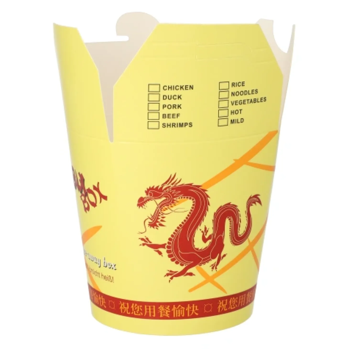 Starpak Snackboxen "ASIA" rund 900 ml 11,2 cm x 11 cm x 9,5 cm "Dragon", 10 x 50 Stück