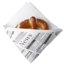 Starpak Snackservietten, stoffähnlich, Airlaid 1/4-Falz 32,5 cm x 30,5 cm weiß "Newsprint"