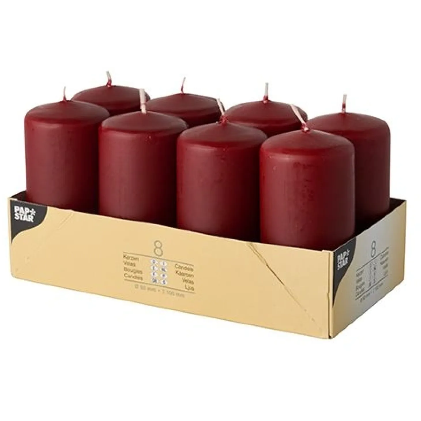 Starpak Stumpenkerzen Ø 50 mm, 100 mm bordeaux