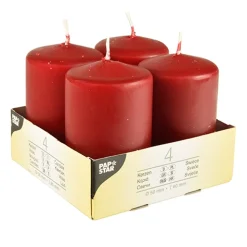 Starpak Stumpenkerzen Ø 50 mm, 80 mm bordeaux