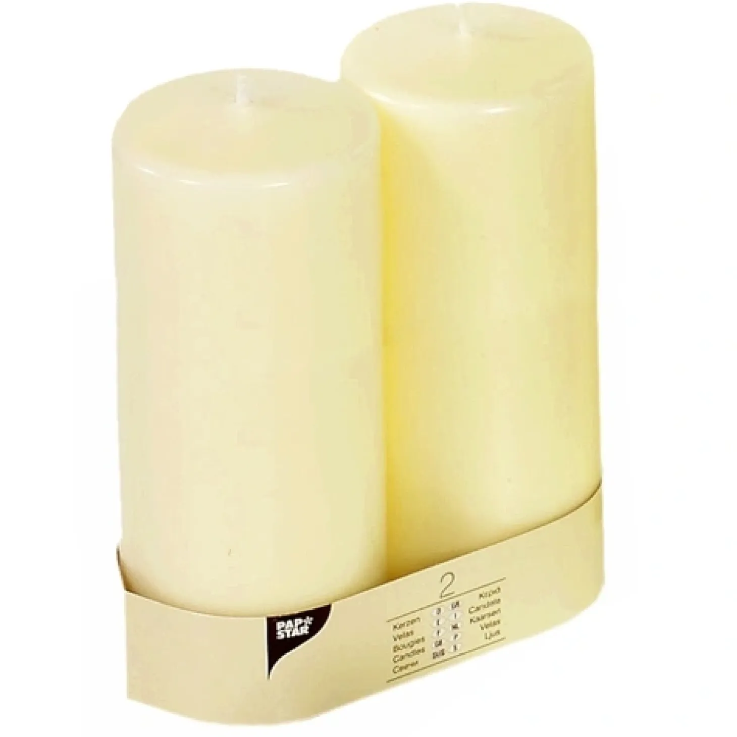 Starpak Stumpenkerzen Ø 80 mm, 220 mm elfenbein "Ivory" mit Flachkopf