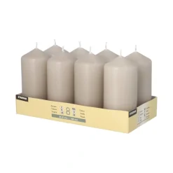 Starpak Stumpenkerzen Ø 47 mm, 100 mm greige, 6 x 8 Stück