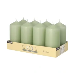 Starpak Stumpenkerzen Ø 47 mm, 100 mm jadegrün, 6 x 8 Stück