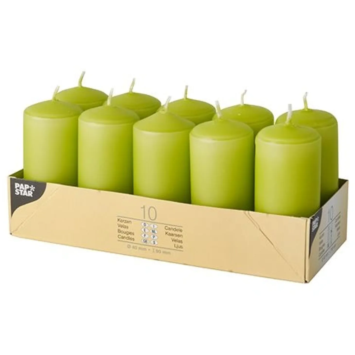 Starpak Stumpenkerzen Ø 40 mm, 90 mm kiwi