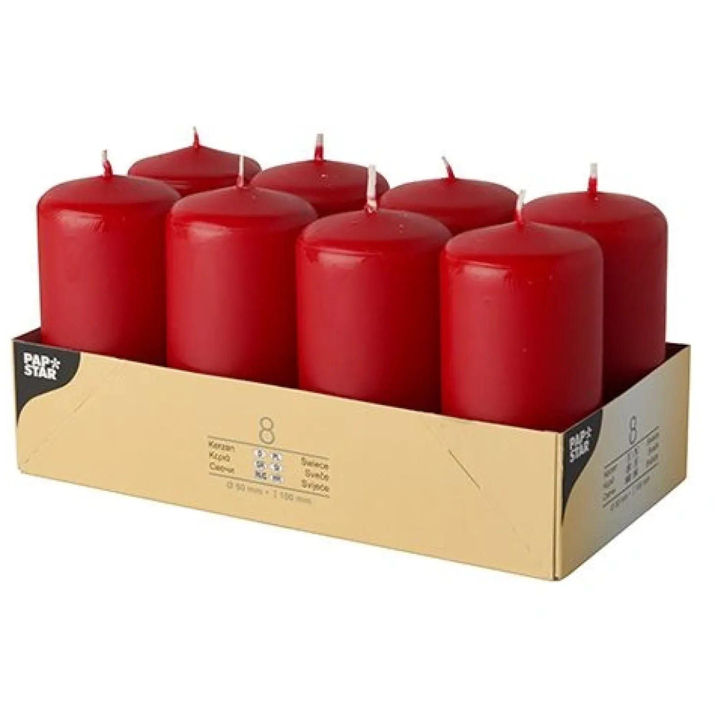 Starpak Stumpenkerzen Ø 50 mm, 100 mm rot